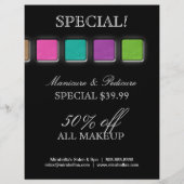 Makeup Artist Flyer Salon Farbige Palette (Hinten)