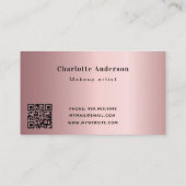 Makeup artist Foto beauty blush QR-Code Visitenkarte (Rückseite)