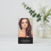 Makeup Artist Foto Black Visitenkarte (Stehend Vorderseite)