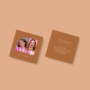 Makeup Artist Foto Collage Quadratische Visitenkarte