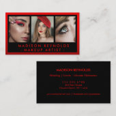 Makeup Artist Foto Lippenstift Glanz Visitenkarte (Vorne/Hinten)