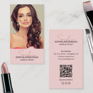 Makeup Artist Foto Pink Visitenkarte
