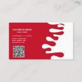 Makeup Artist Foto QR Code rote Visitenkarte (Rückseite)