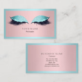 Makeup Artist Frame Glitzer Auge Aqua Tiffany Rosa Visitenkarte (Vorne/Hinten)