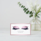 Makeup Artist Frame Glitzer Augen Lashes Pink Visitenkarte (Stehend Vorderseite)