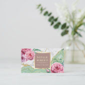 Makeup Artist Friseur Chic Blumenmarmor Agate Visitenkarte (Stehend Vorderseite)