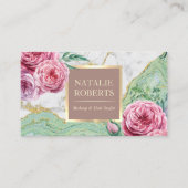Makeup Artist Friseur Chic Blumenmarmor Agate Visitenkarte (Vorderseite)