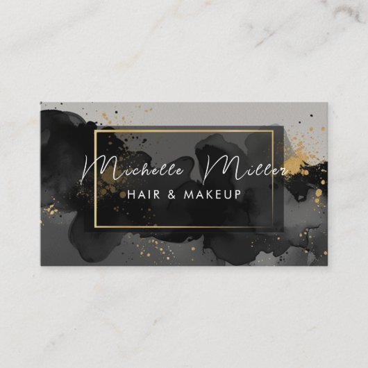 Makeup Artist Friseur Salon Abstrakt Smoky Black G Visitenkarte (Vorderseite)