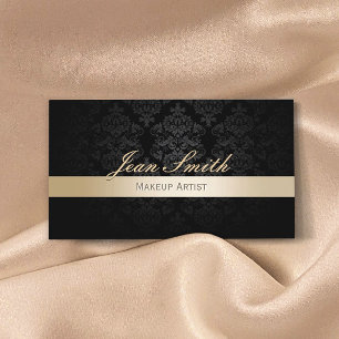 Makeup Artist Friseur Salon Gold gestreift schwarz Visitenkarte
