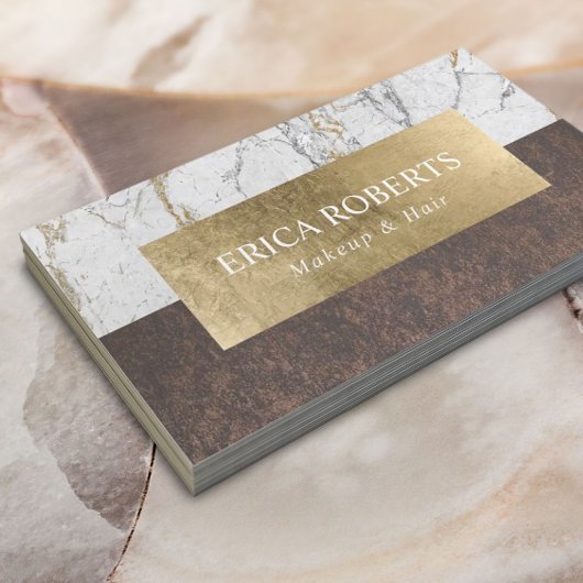 Makeup Artist Friseur Salon Gold Leaf Marmor & Kup Visitenkarte