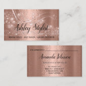 Makeup Artist Friseur Salon Lash Rose Skin Metal L Visitenkarte (Vorne/Hinten)