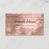 Makeup Artist Friseur Salon Lash Rose Skin Metalli Visitenkarte (Rückseite)