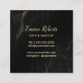 Makeup Artist Friseur Salon Moderne Rose Gold & Ma Quadratische Visitenkarte (Rückseite)