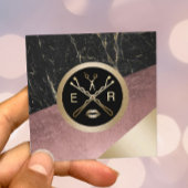 Makeup Artist Friseur Salon Moderne Rose Gold & Ma Quadratische Visitenkarte