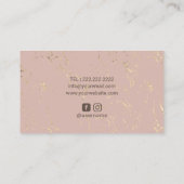 Makeup Artist Friseur Salon Rosa Rose Gold Visitenkarte (Rückseite)