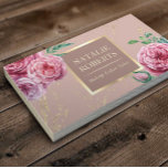 Makeup Artist Friseur Salon Rosa Rose Gold Visitenkarte<br><div class="desc">Rose Gold Marmor Vintagen Blumengestein Künstler Friseur Salon Business Cards.</div>