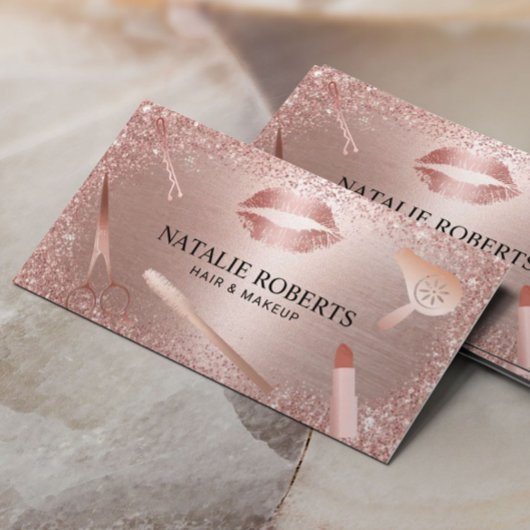 Makeup Artist Friseur Salon Rose Gold Ernennung Terminkarte