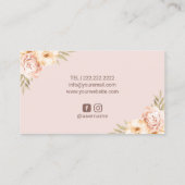 Makeup Artist Friseur Salon Vintag Blütenrot Rosa Visitenkarte (Rückseite)