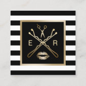 Makeup Artist Friseur Schönheitssalon Moderne Kuns Quadratische Visitenkarte (Vorderseite)