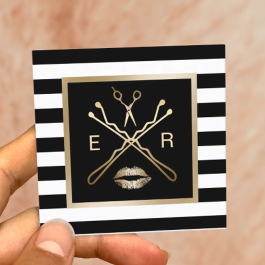 Makeup Artist Friseur Schönheitssalon Moderne Kuns Quadratische Visitenkarte