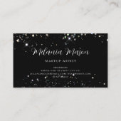 Makeup Artist Funkelnd Holographic Glitzer Black Visitenkarte (Rückseite)