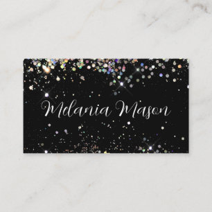 Makeup Artist Funkelnd Holographic Glitzer Black Visitenkarte