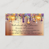 Makeup Artist Future Eyelash Gold Tropfen Holograp Visitenkarte (Rückseite)