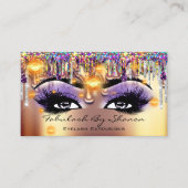 Makeup Artist Future Eyelash Gold Tropfen Holograp Visitenkarte (Vorderseite)