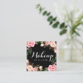Makeup Artist Girly Romantic Floral Wrapping Quadratische Visitenkarte (Stehend Vorderseite)