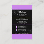 Makeup Artist Glam MUA Beauty Salon Logo Visitenkarte (Rückseite)
