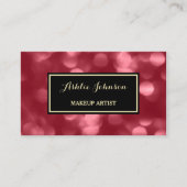 Makeup Artist Glamour Black Red Sparkle Bokeh Visitenkarte (Vorderseite)