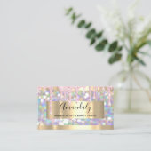 Makeup Artist Glitter Gold Framed Spark Glitter Visitenkarte (Stehend Vorderseite)