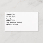 Makeup Artist Glitz And Glam Visitenkarte (Rückseite)