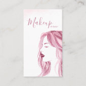 Makeup Artist Glitzer Blush Pink Beauty QR Code Visitenkarte (Vorderseite)