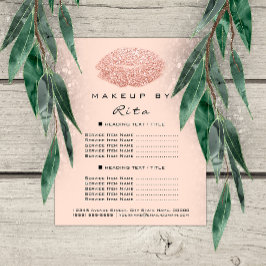 Makeup Artist Glitzer Gold Confetti Preisliste VIP Flyer