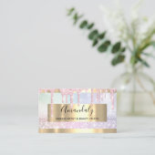 Makeup Artist Glitzer Gold Gerahmt Spark Glitzer Visitenkarte (Stehend Vorderseite)