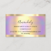 Makeup Artist Glitzer Gold Gerahmte Tropfen Hologr Visitenkarte (Rückseite)