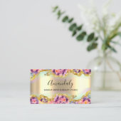 Makeup Artist Glitzer Gold Wreath Floral Visitenkarte (Stehend Vorderseite)