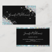 Makeup Artist Glitzer Holographic Glitzer Modern B Visitenkarte (Vorne/Hinten)