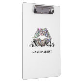 MAKEUP ARTIST Glitzer Logo Kiss Klemmbrett (Rechts)