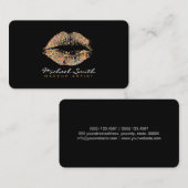 Makeup Artist Glitzer Multicolor Lippen Visitenkarte (Vorne/Hinten)