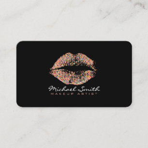 Makeup Artist Glitzer Multicolor Lips #8 Visitenkarte