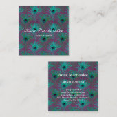 Makeup Artist Glitzer Peacock Fether Quadratische Visitenkarte (Vorne/Hinten)