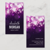 Makeup Artist - Glitzern Lila Glitzer Visitenkarte (Vorne/Hinten)