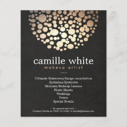 Makeup Artist Gold Circles Schönheitssalon Menü