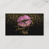 Makeup Artist - Gold Confetti & So Pink Lippen Visitenkarte (Vorderseite)