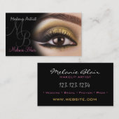 Makeup Artist Gold Eye Business Card Visitenkarte (Vorne/Hinten)
