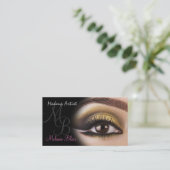 Makeup Artist Gold Eye Business Card Visitenkarte (Stehend Vorderseite)