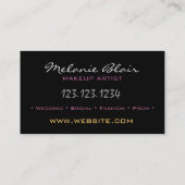 Makeup Artist Gold Eye Business Card Visitenkarte (Rückseite)