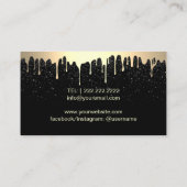 Makeup Artist Gold Eyelash Salon Trendy Tropfen Visitenkarte (Rückseite)